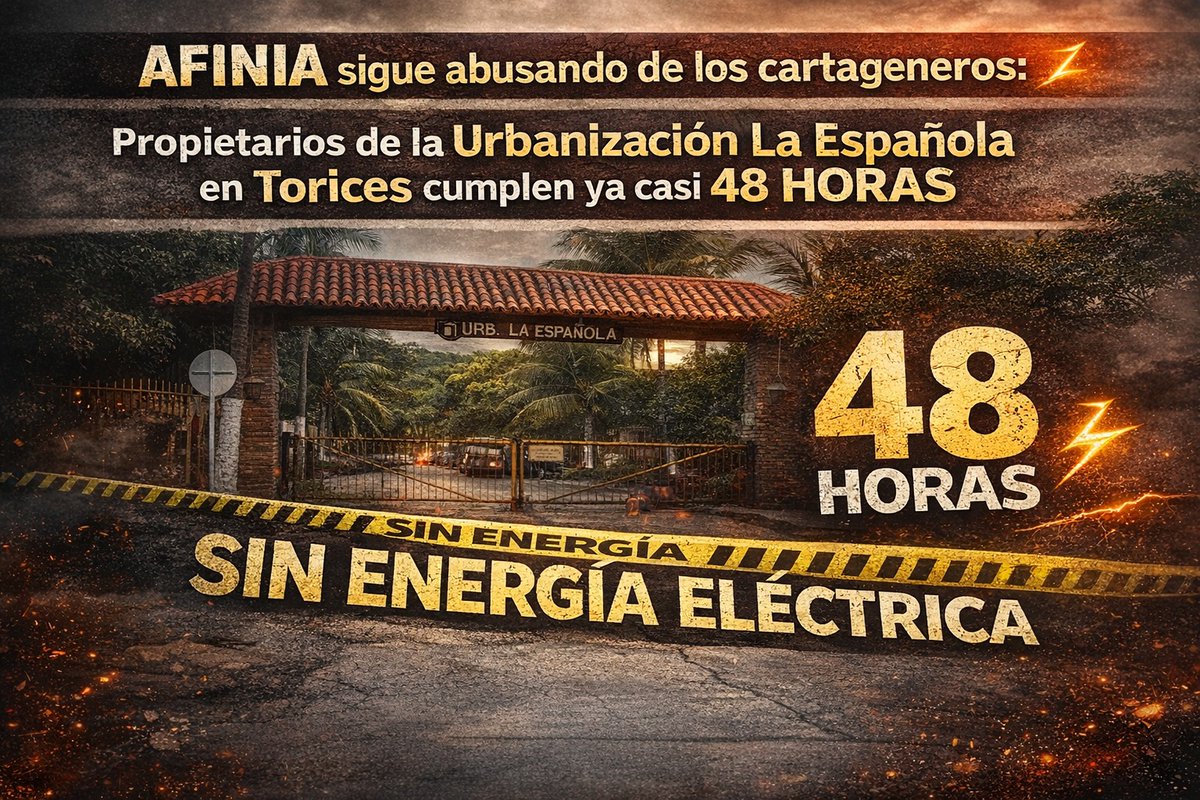 lidecavace's tweet photo. 🚨 AFINIA sigue abusando de los cartageneros 🚨
⚡ Urbanización La Española (Cartagena) completa 48 horas sin energía eléctric

Denuncian que #AFINIA, junto a sus contratistas #Ingeomega y #CaribeMar, intenta imponer un “proyecto” sin diseños @Superservicios @MinEnergiaCo https://t.co/uhu1b9skSI