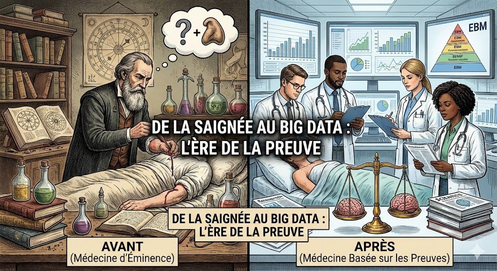 DutinEric15494's tweet image. De la saignée au Big Data : Quand la médecine a (enfin) arrêté de jouer aux dés 🎲

Petite histoire de la médecine basée sur les preuves (EBM)

Imaginez deux secondes. 
Le CERN annonce la découverte du boson de Higgs, non pas grâce à des collisions de particules, mais parce que «…