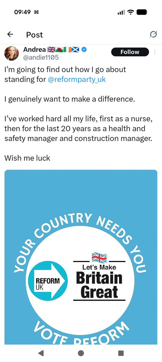 Replies not allowed for some reason? I wanted to ask if she'd previously been a member of the Tory party. If not, she's wasting her time.