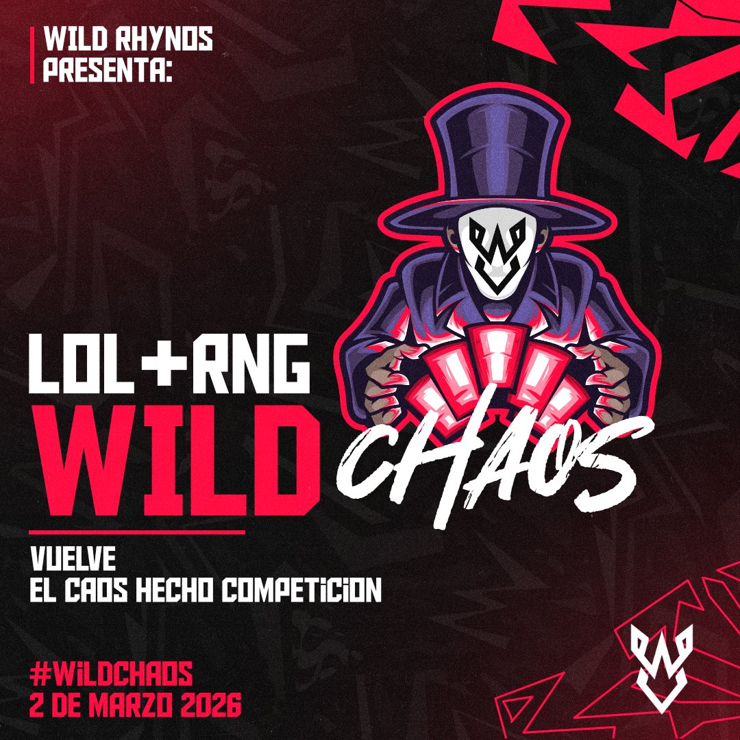 🔥Vuelve Wild Chaos🔥

Este 1 de Febrero regresamos a Twitch con la Presentación Oficial del Torneo.

Nuevo Formato.
Nuevos Equipos y Presidentes.

Y además...
¡Te dejamos el Spoiler del día! 👀

La Jornada 1 se juega el Lunes, 2 de Marzo..🤫

¡Nos vemos este Domingo!
#STAYWiLD