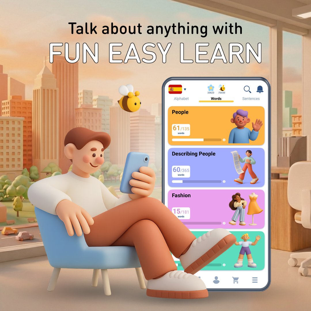 FunEasyLearn's tweet photo. With #FunEasyLearn, you can #talk about it all! 😎
🍕 Food
✈️ Travel
🎬 Movies
…and 300+ more topics!

Start learning the #words &amp; #sentences you actually need. 💬

🌐 https://t.co/gcDVEFHkiN https://t.co/lJIiRf28A2