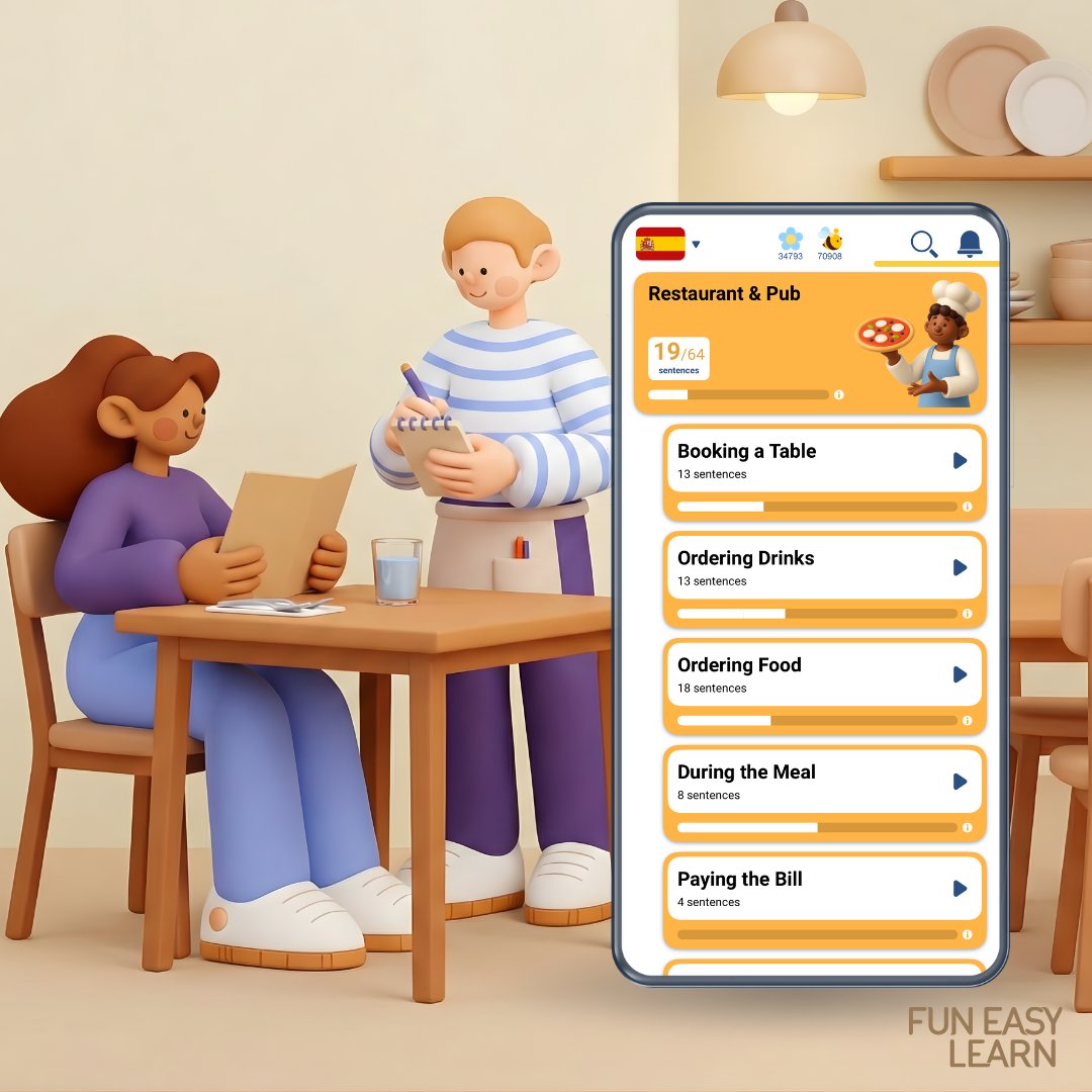 FunEasyLearn's tweet photo. With #FunEasyLearn, you can #talk about it all! 😎
🍕 Food
✈️ Travel
🎬 Movies
…and 300+ more topics!

Start learning the #words &amp; #sentences you actually need. 💬

🌐 https://t.co/gcDVEFHkiN https://t.co/lJIiRf28A2