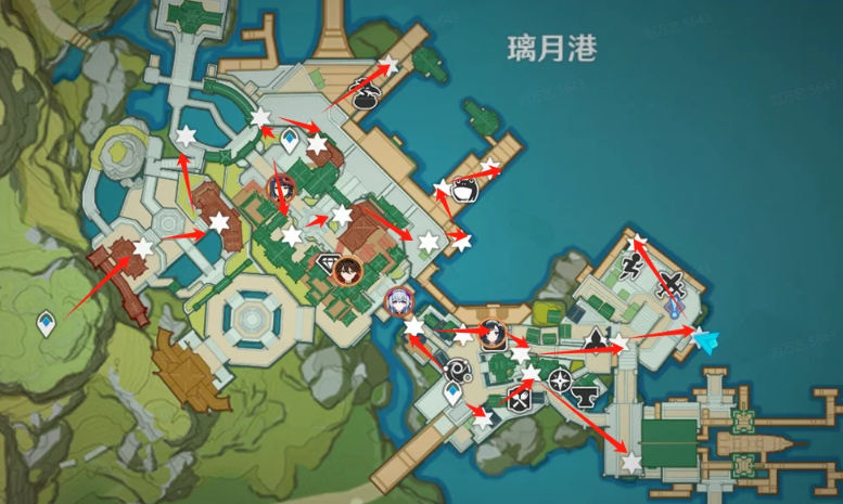 海灯祭イベント「吉兆の宝樹」全21箇所＆おすすめルート
璃月港を最速で回って吉語銭×840ゲット！これで原石交換いける
場所マップ↓

#原神 #Genshin #Genshinfact #海灯祭