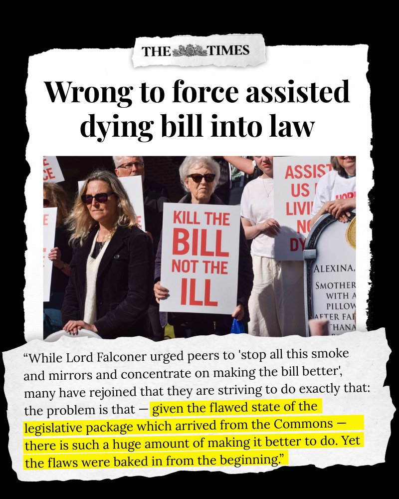 🔥HIGHLY SIGNIFICANT INTERVENTION! The Times leader comes out against the use of the Parliament Acts to force through the “flawed” assisted suicide Bill: this would be “damaging” &amp; unprecedented. The PM should allow the “faulty” Bill “to expire” instead!

thetimes.com/article/60f5b3…