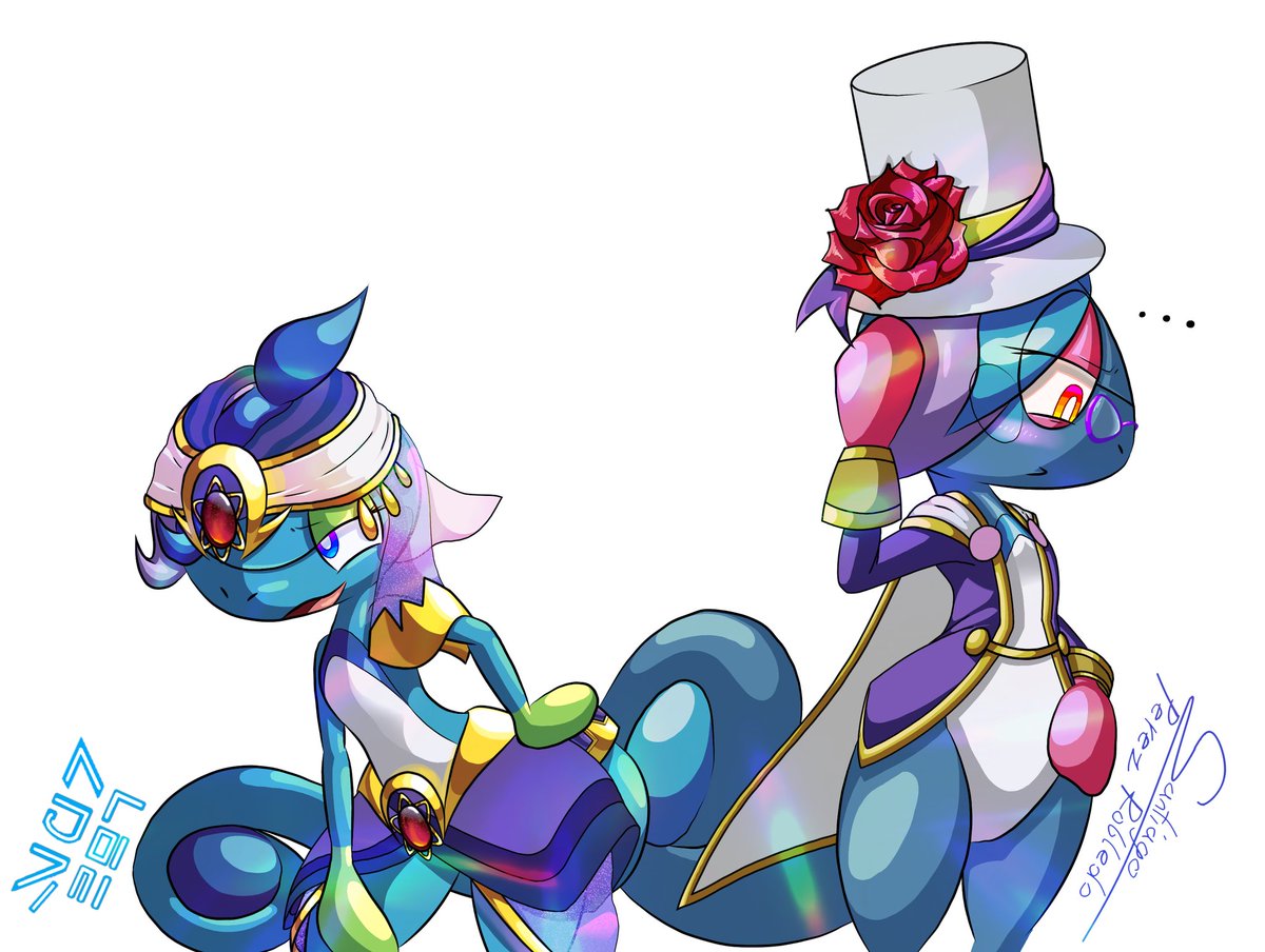 spr297's tweet image. Bueno ya las termine es hora de volver a trabajar #drizzile #ジメレオン  #pokemonunite #pokemonart