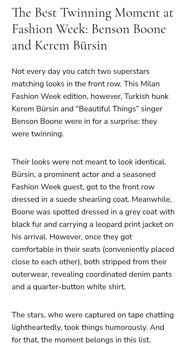 Moda dergisi No Manners Magazine Kerem Bürsin'e yer verdi.

#KeremBürsin 

nomannersmagazine.com/the-superlativ…