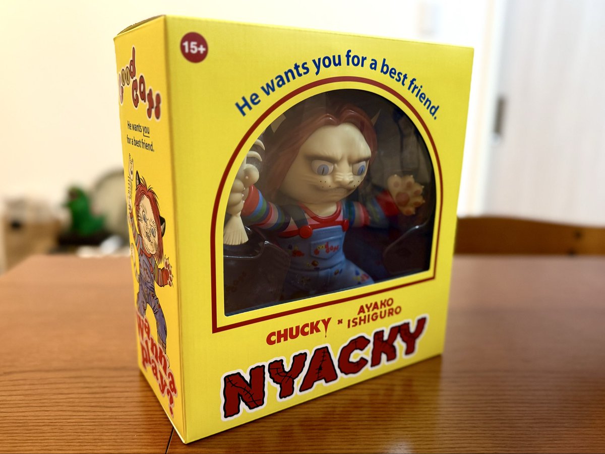 CHUCKY x 石黒亜矢子さんのNYACKYが家に届いた😼 箱は映画のオマージュ