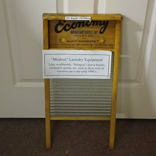 EKMHA's tweet photo. #FlashbackFriday Washboard manufactured by Willie and Bev for Aunt Margaret on the occasion of her marriage to George Enns. #ekmha https://t.co/VOp77zxals