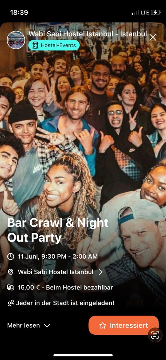 Me being in an ad for a bar crawl in Istanbul is so on-brand for me, unfortunately