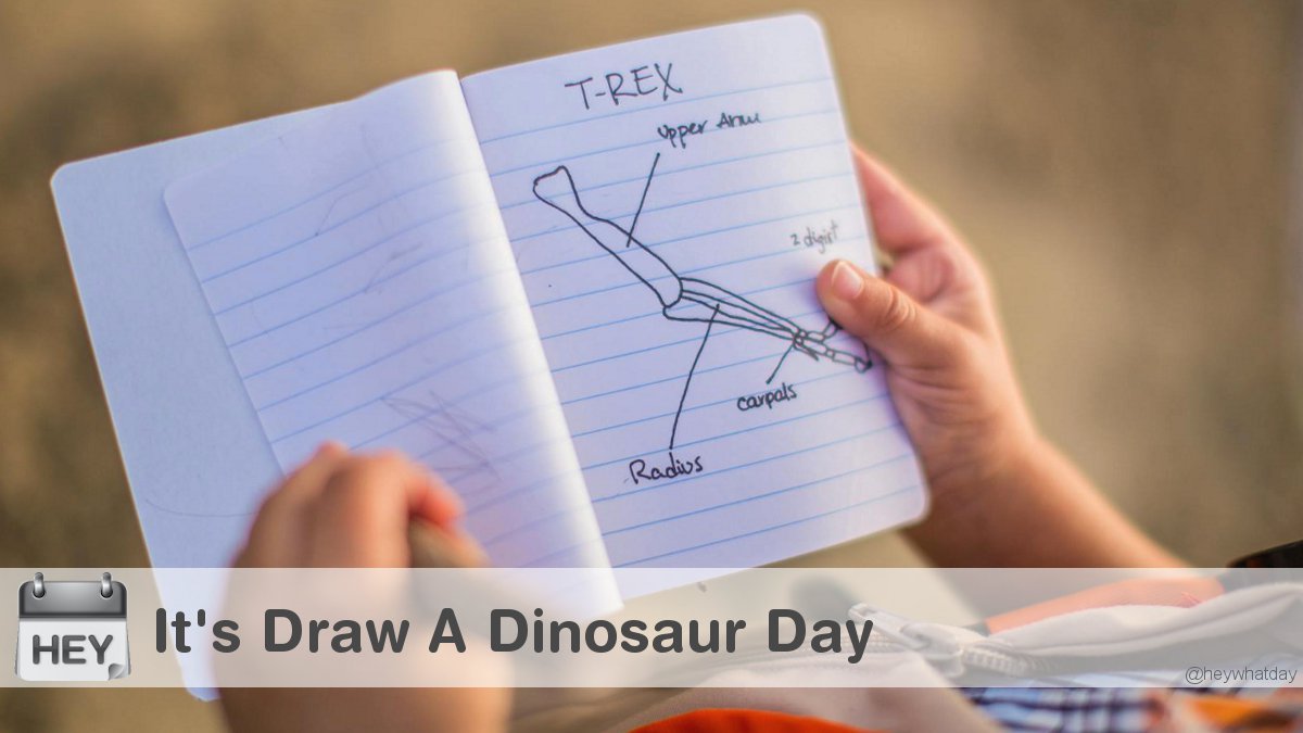 HeyWhatDay's tweet image. It's Draw A Dinosaur Day! 
#DrawADinosaurDay #NationalDrawADinosaurDay #Trex