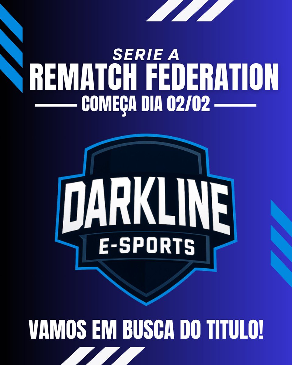 INÍCIO DA SÉRIE A — REMATCH FEDERATION

No dia 02/02, daremos início à Série A da Rematch Federation, uma competição extremamente importante no cenário competitivo. A Darkline entra nessa disputa com um único objetivo: lutar pelo título e marcar nosso nome entre os grandes.