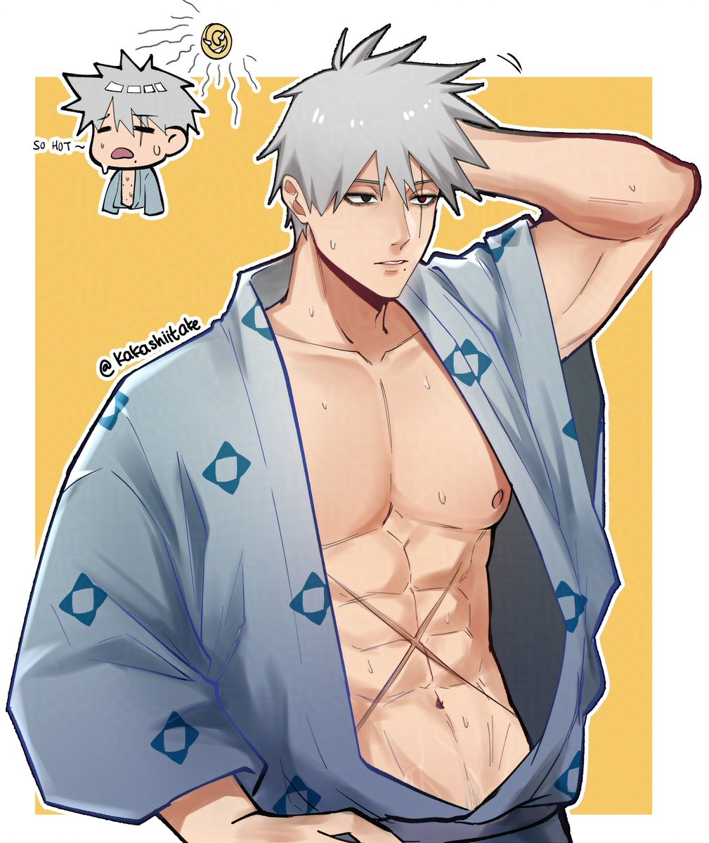 Kakashiitake's tweet image. #NARUTO #Kakashi summer heat ☀️