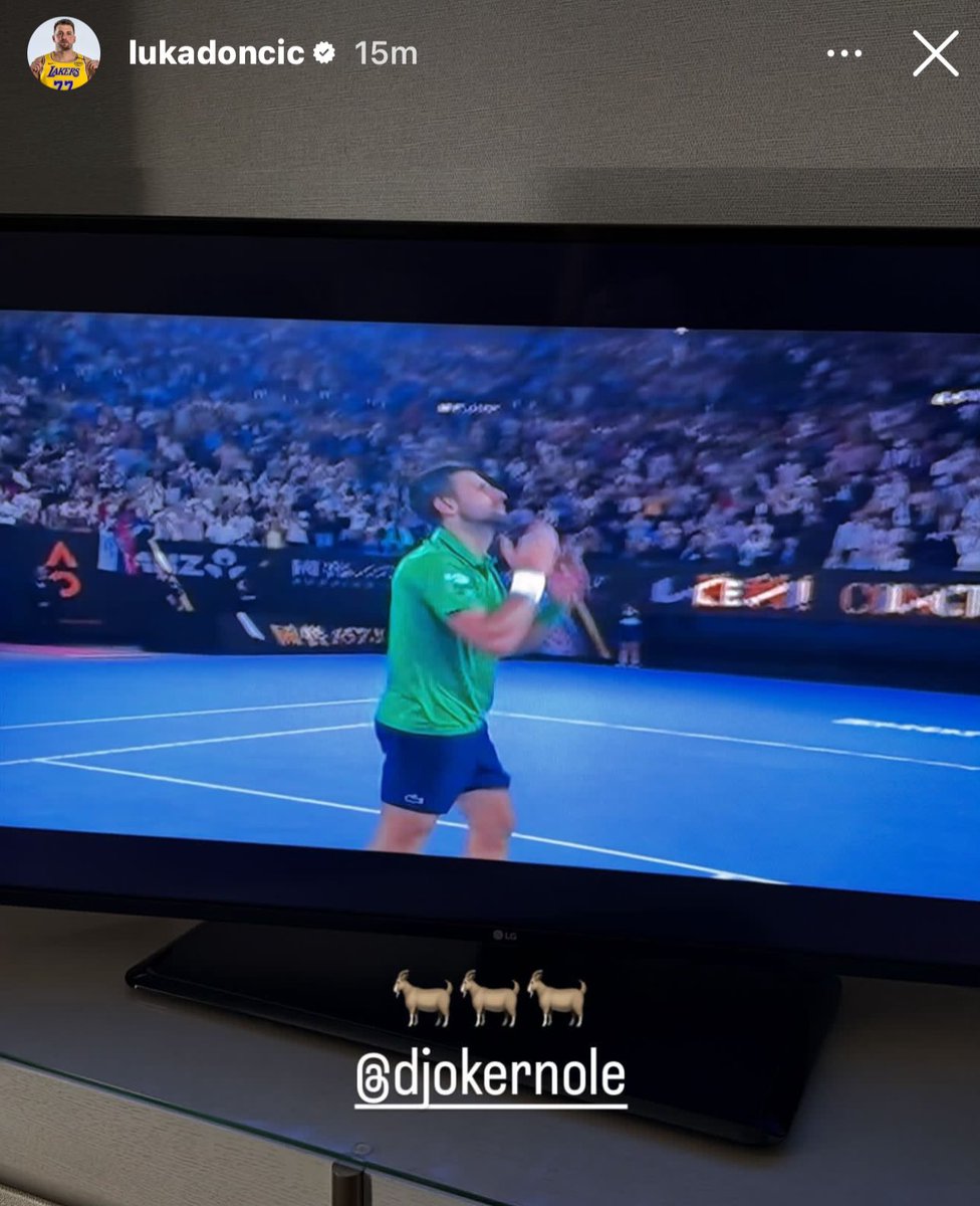 Luka pulled an all-nighter to watch Djokovic win his semi-finals match 🎾 

He had a 1% chance of winning 🤯