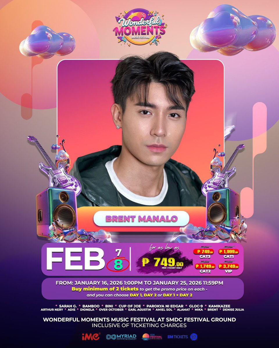 _MikBrentOFC's tweet photo. Hello, MENTies!

Your support makes every moment more WONDERFUL, and we want to give back in a special way!

We’re giving away 1 CAT 1 ticket and 3 VIP tickets to the Wonderful Moments Music Festival, and this could be your moment!

To join:

— Download VPCA
—  Follow @MikBrentVT
— Vote consistently for MikBrent
— Create your own vote thread in the comments

Winners will be announced on February 5.

See you?🤩
