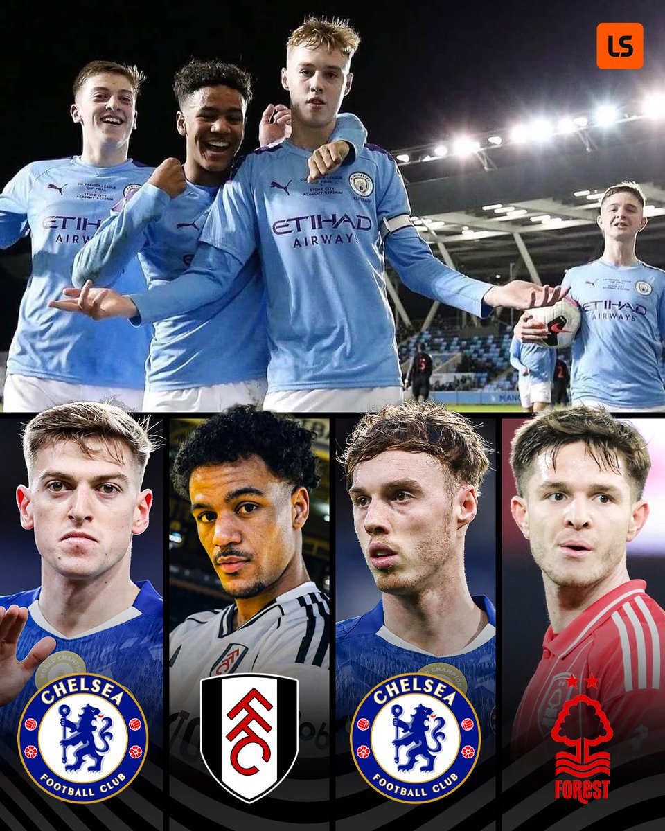 livescore's tweet image. All four players in this iconic Manchester City youth team picture have now left the club 🤯📸

Sold for a total of £120 million. 

City’s academy keeps producing 💰✨