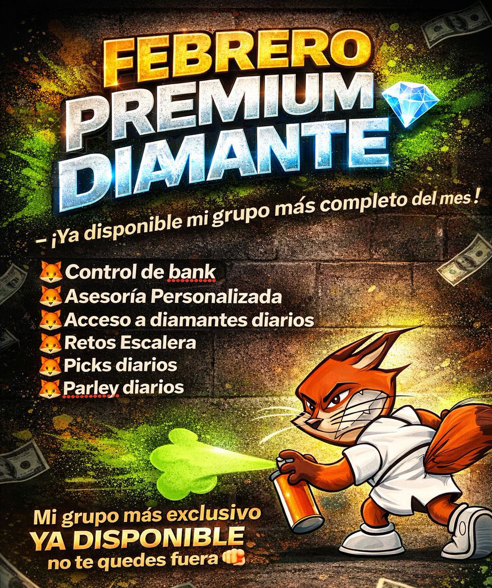 📆Febrero Premium “Diamante” 💎

-Ya disponible mi grupo más completo del mes : 

🦊Control de bank
🦊Asesoría Personalizada
🦊Acceso a diamantes diarios
🦊Retos Escalera
🦊Picks diarios
🦊Parley diarios

Mi grupo más exclusivo YA DISPONIBLE no te quedes fuera 🫵🏻 DM + Informacion