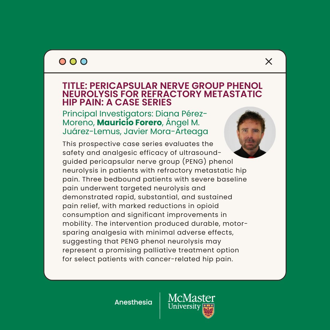 McMaster Anesthesia tweet media