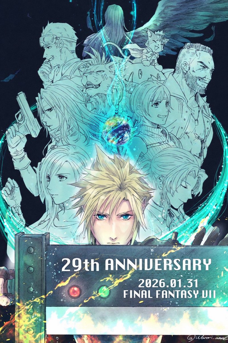 FFⅦ 29周年おめでとうございます！！！
過去絵日付変えただけの再掲でお祝い、すみません🥲
ずっと好きな作品。