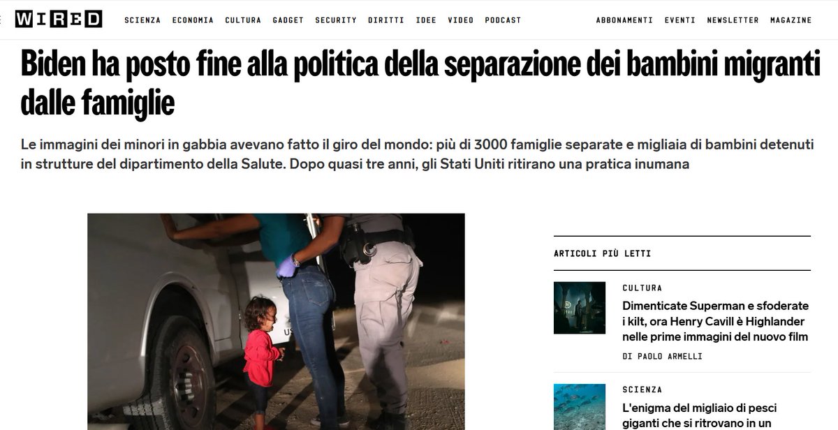 DanielaPF75's tweet image. Avveniva sotto la presidenza Trump.
Biden pose fine a quella pratica disumana.

Molti vivono in un "mondo al contrario" dove l'immagine della realtà è totalmente distorta.