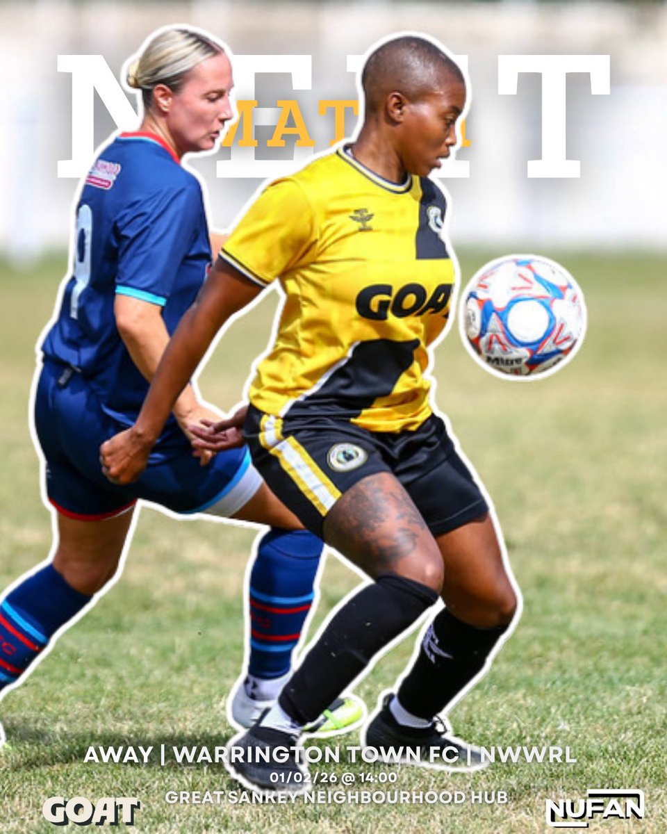 🏆 League
🗓️ 1 Feb
🕑 14:00
📍 Great Sankey

Back the girls wherever you are 💛

Powered by Nufan

#afccrewe

@goatnantwich @officialnufan <a href="/nwwrfl/">NWWRFL</a>.2025