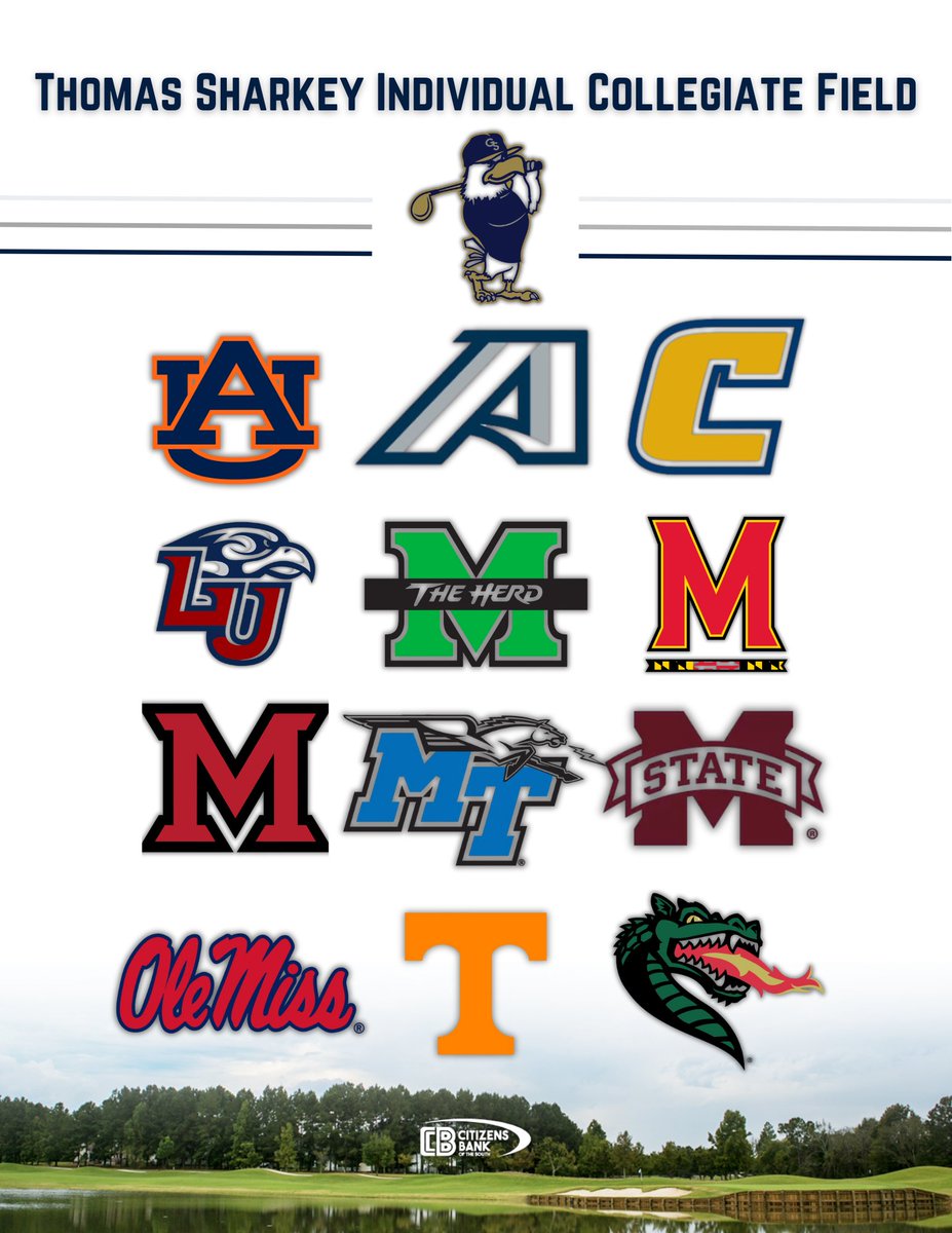 Excited to welcome a strong field to Statesboro for the Thomas Sharkey Individual Collegiate on February 7-8 🦅

Admission is free - Come out to the Georgia Southern University Golf Course and support the Eagles! 

#TheSharkey | #GATA