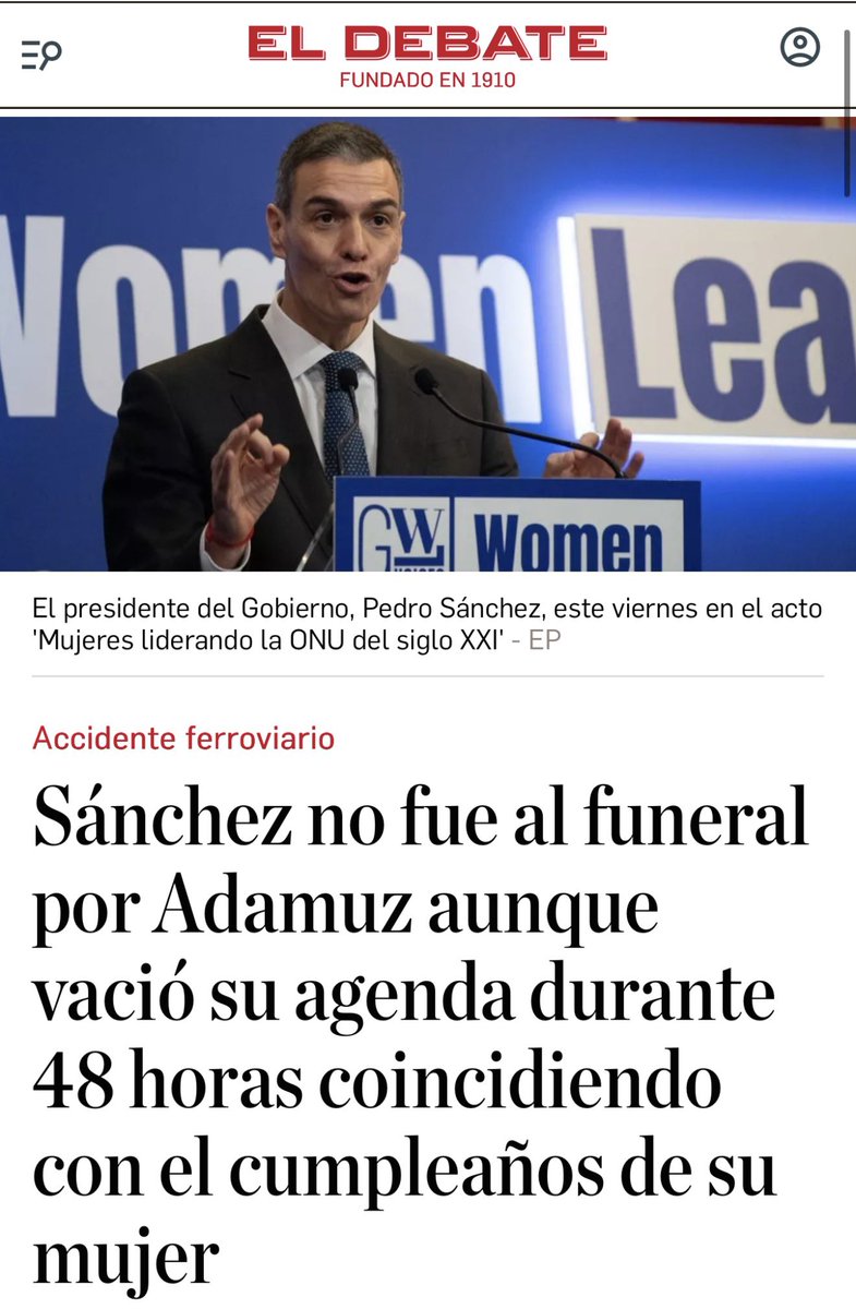FroilLannister's tweet photo. Tremendo. Repugnante. Inmoral.

Vaciar tu agenda como Presidente, con el funeral con 45 víctimas de un accidente ferroviario de por medio, porque coincide con el cumpleaños de tu mujer demuestra la catadura moral de este personaje.

Los españoles no nos merecemos a este impresentable.