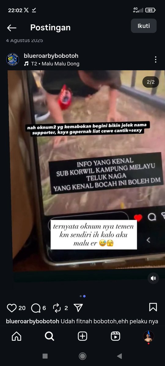 <a href="/oomrocky/">Roczky</a> <a href="/abagusssss/">adityabagus</a> <a href="/BlueHooligan___/">BLUE HOOLIGAN</a> Udah nyalahin suporter lain malah Ketahuan boong🤣