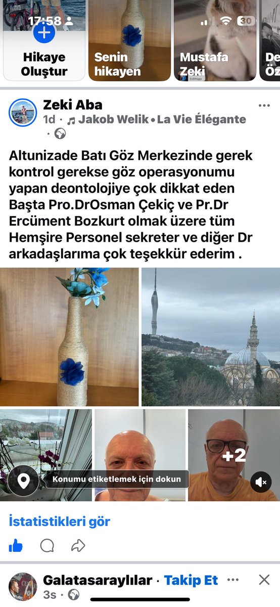 Göz operasyonumu başarıyla yapan Altınuzade Batı Göz merkezine ve tüm ekip e çok teşekkür ederim