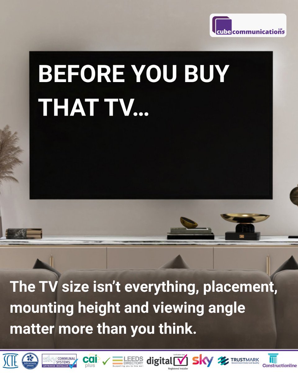Cube_Comms's tweet image. We help you plan the perfect install; based on your room layout, seating distance and wall strength.

Ready to get the most out of your setup? Let’s talk: cubecommunications.co.uk/contact-us

#Tvinstall #Flatscreentvinstall #Televisionwalldesign #Wallmountedtelevisionideas #Homeautomations