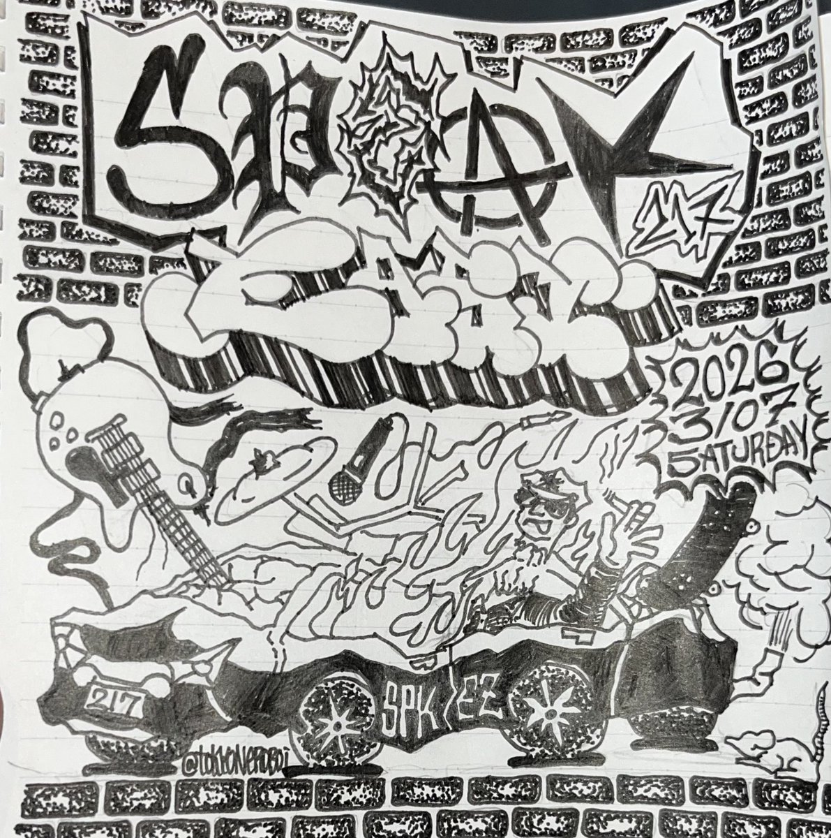 パンク・ハードコアは手描きじゃないと！と言う拘り