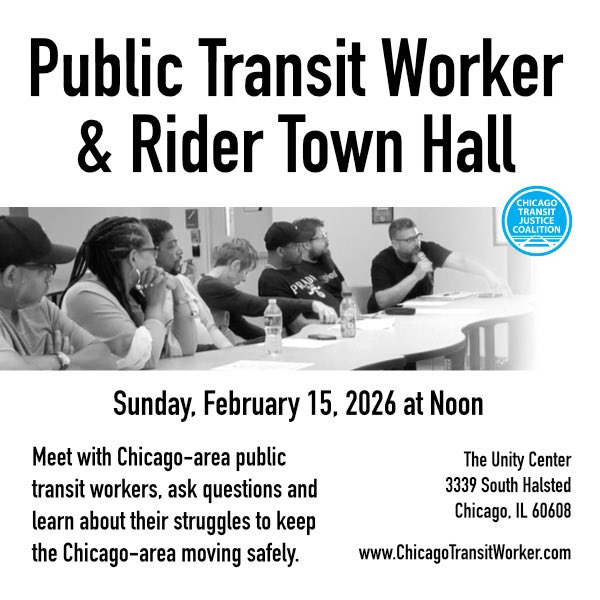 JusticeTransit's tweet photo. Public transit funding secured. But are the workers and riders secure? See you on 2/15 @_atalliance @CTAConfession @ctaaction @SigchoFor25 @ChicagosMayor @GovPritzker @Suntimes @chicagotribune @WBEZ @WVON1690 @BlockClubCHI @ATUComm @CTAexposed https://t.co/rJGTBJsy7o