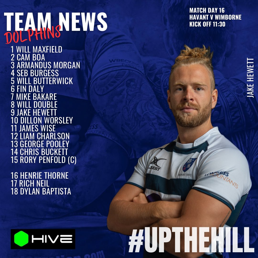 havantrfc's tweet photo. 𝑻𝑬𝑨𝑴 𝑵𝑬𝑾𝑺 ⏬

1st XV v @cantrugby (H) - 14:30
Dolphins v @WimborneRFC (H) - 11:30

#Nat2East #UpTheHill https://t.co/MAOUXIbPvo