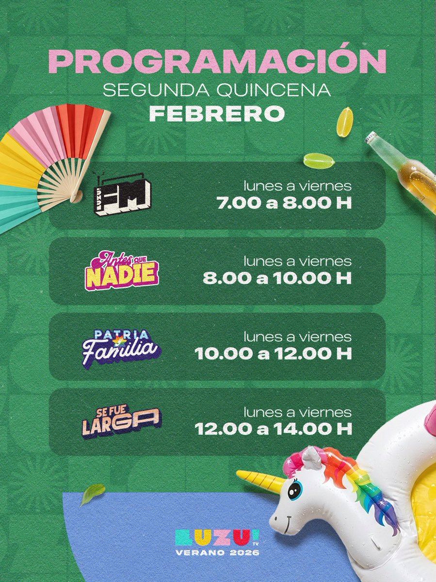 cmdeluzu's tweet image. cómo van a pensar que NO seguimos en febrero locos??
Los esperamos de 7 a 14 hs con esta programación ❤️‍🔥