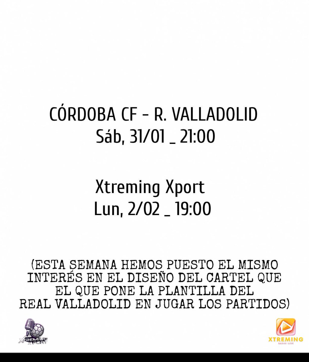 Cartel #CórdobaCFRealValladolid