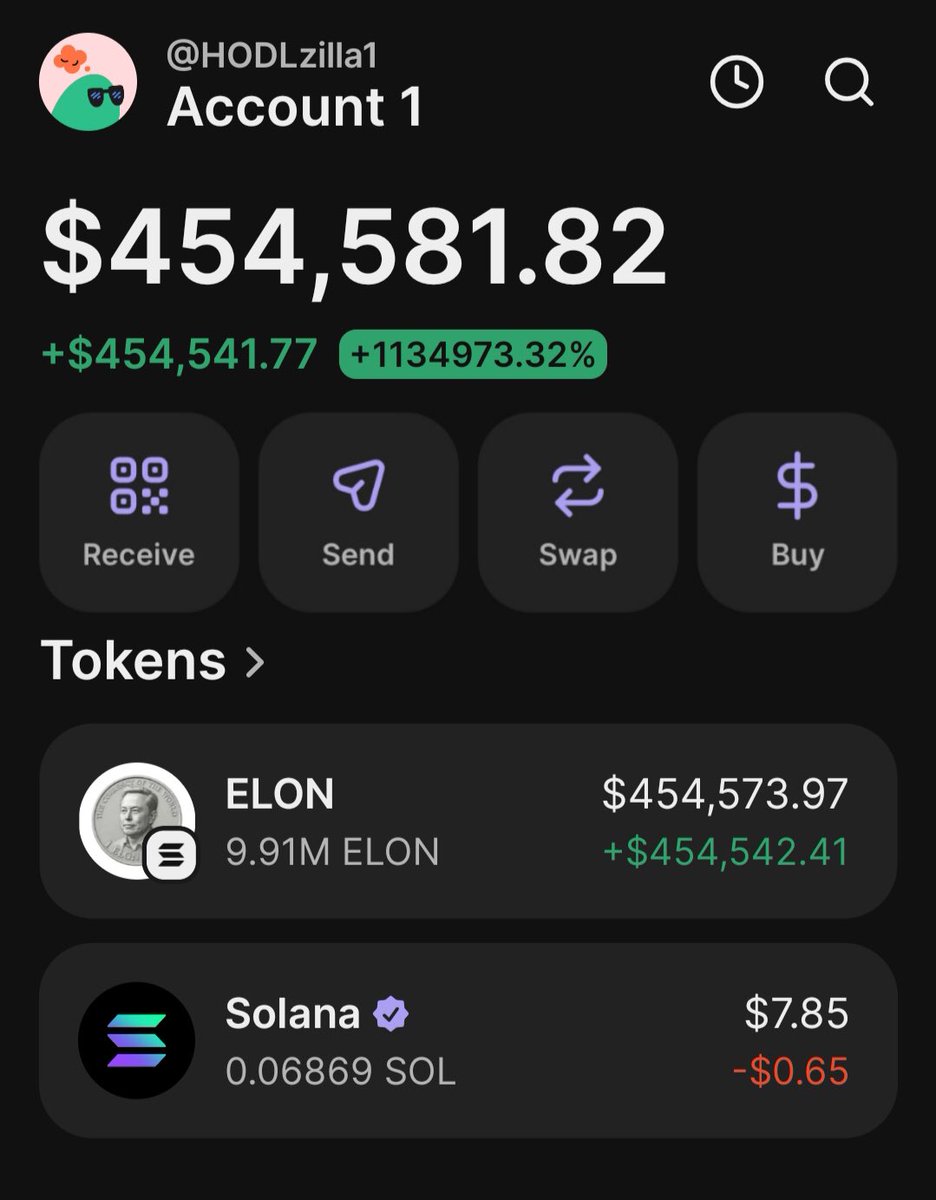 HODL_zilla's tweet image. Still shaking my head 😭
$ELON pulled a 720X— from $82K to $59.1M MC 🤯
We sniped it early in my TG 🚀
Always grateful for the blessings 🙏
Next setup is near🧏‍♂️ — DM if you’re ready to flip your story 💰
#CryptoHustle #SolanaAlpha #NextGem #Ftp