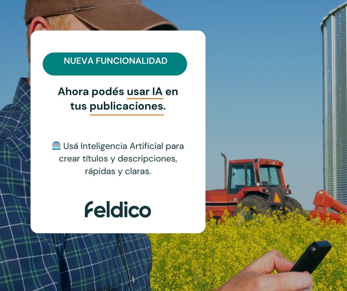 feldico's tweet image. ✍️ Publicá más rápido con ayuda de IA.
Usá asistencia inteligente para generar títulos y descripciones claras, sin perder el control final de tu contenido.

👉 Disponible en Feldico.com