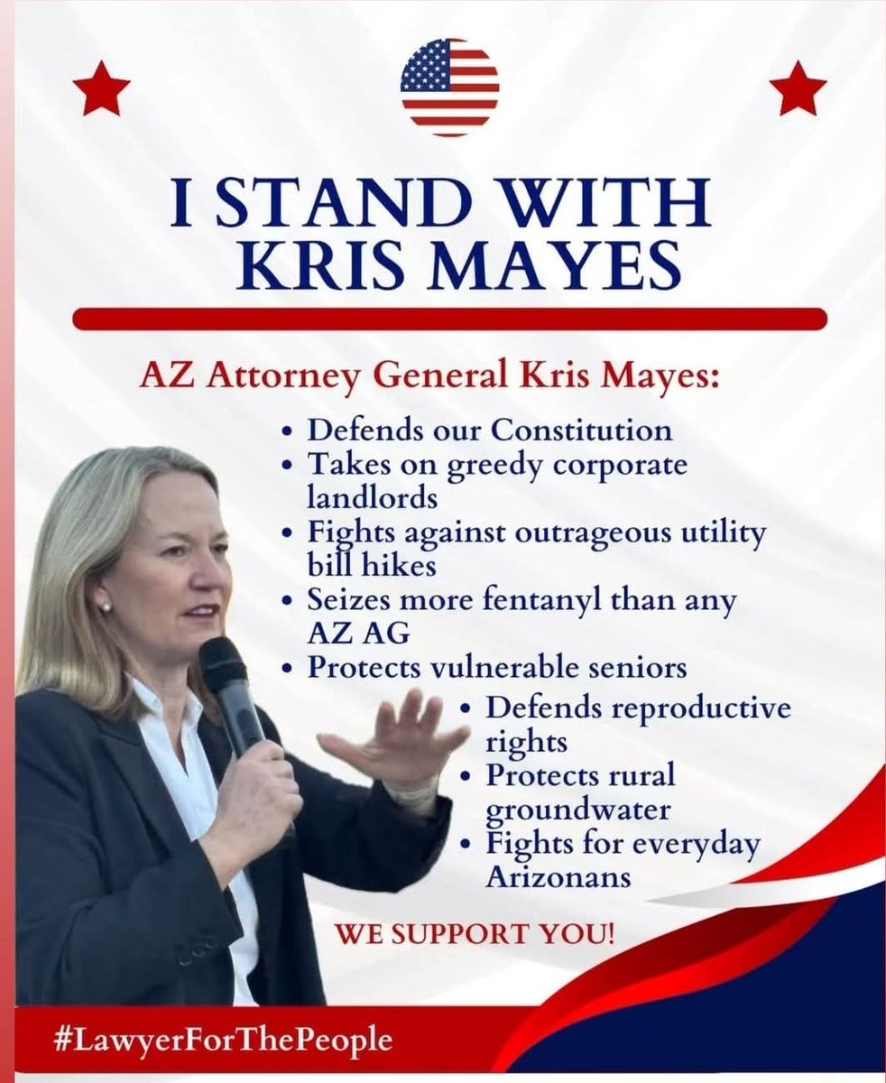 NotoriousAZJPG's tweet photo. I stand with @krismayes 
#LawyerForThePeople https://t.co/Xkdxhf6oKO
