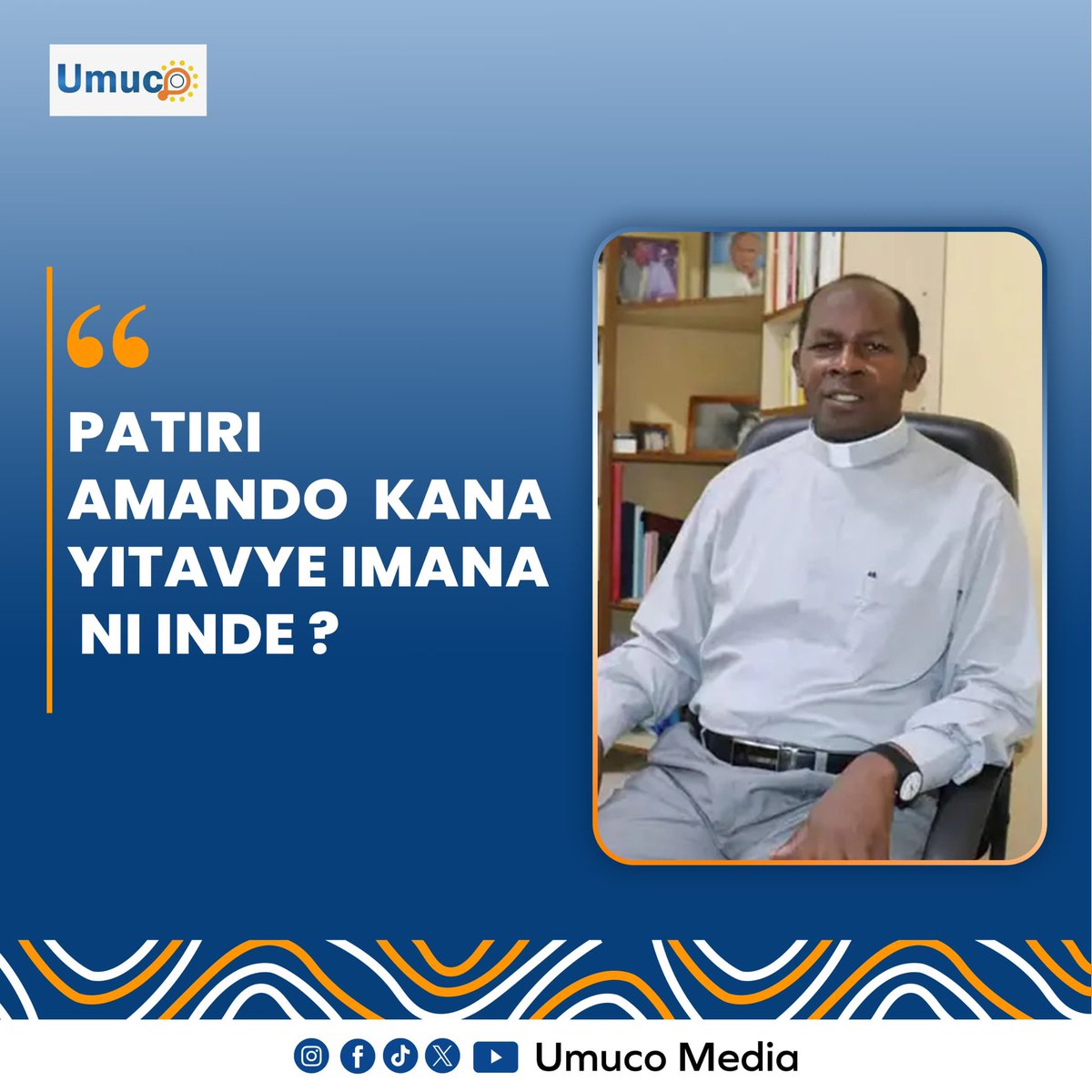 ✍️✝️ Incamake ya bimwe mu vyaranze ubuzima bwa Patiri  Amando KANA.Patiri Amando KANA Yavutse igenekerezo rya 24 Mukakaro 1960 i Muramvya muri Paruwase BUKEYE bavukana ari abana icenda nawe agira umunani.

Inkuru yose👇 :

m.facebook.com/story.php?stor…