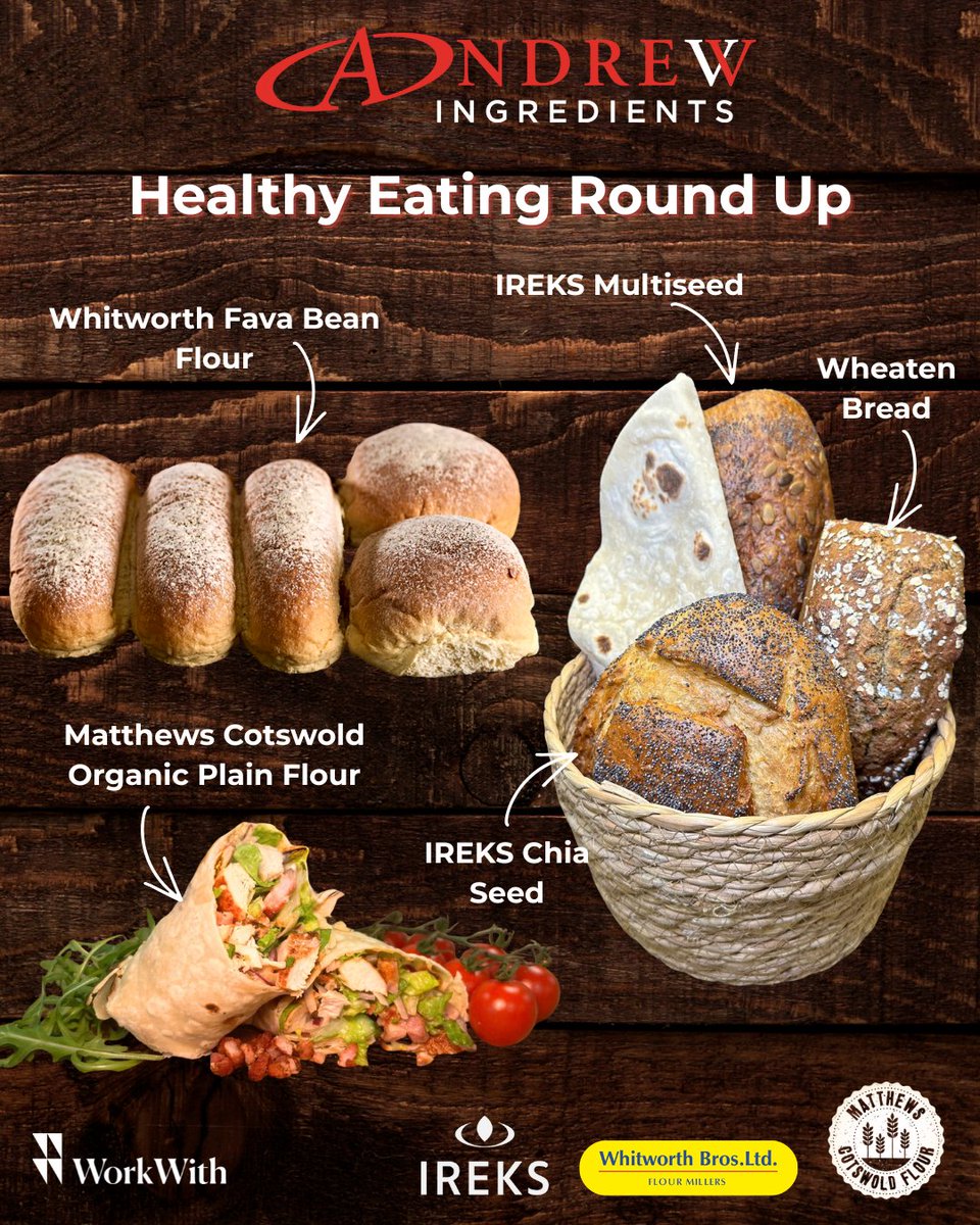 AndrewIngred's tweet image. Trying to keep up with growing demand for healthier eating? 🌾
These 5 recipes support higher fibre, a source of protein &amp;amp; more — helping bakeries offer healthier choices without compromising on quality.
#HealthyEatingJanuary #WorkWith #AndrewIngredients
