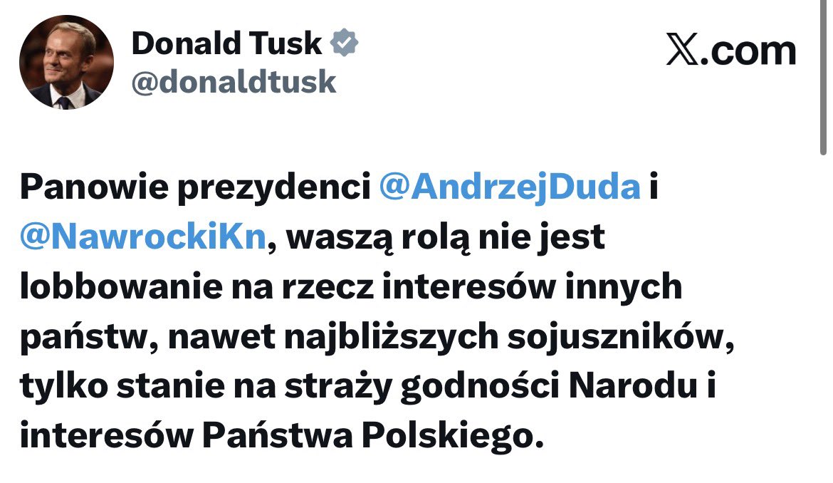 Budowanie i umacnianie relacji PL-USA to fundament bezpieczeństwa Polski i Polaków w trudnych czasach rosyjskiego zagrożenia. Zwłaszcza po tym, gdy <a href="/donaldtusk/">Donald Tusk</a> naraził na szkodę polskie interesy publicznie nazywając <a href="/realDonaldTrump/">Donald J. Trump</a> rosyjskim agentem. 
Na czyje polecenie Pan to