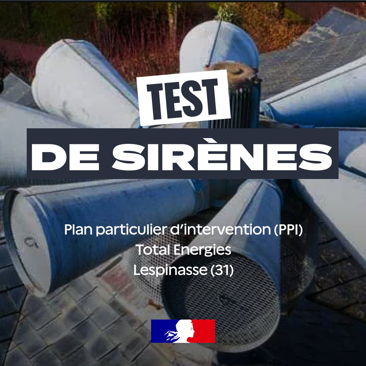 Image de Préfet d'Occitanie et de la Haute-Garonne - #Information | Comme chaque 1er mercredi du mois, l'essai mensuel des sirènes d'alerte #SAIP aura li