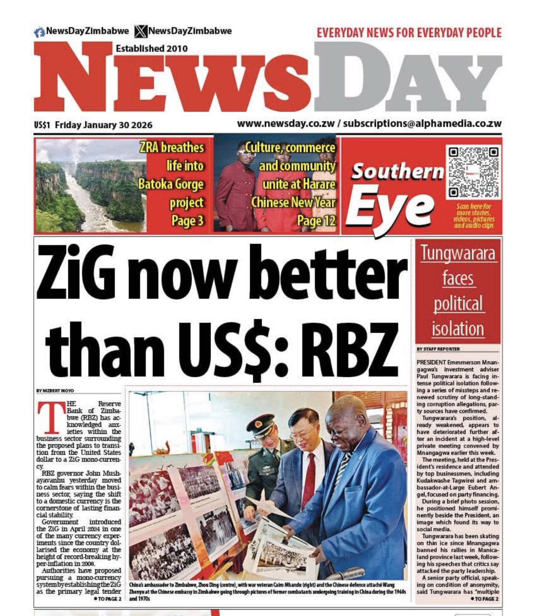 daddyhope's tweet photo. What I find interesting about the Zimbabwean government and the central bank, the Reserve Bank of Zimbabwe, is that they issue empty, useless statements claiming that the Zimbabwean local currency, the ZIG, is strong and performing better than the US dollar. 

Yet if you go to a Zimbabwean government office where payments are made, whether it is for a passport, customs duty when crossing the border from South Africa to Zimbabwe, or customs duty at Harare International Airport, they do not accept their own currency, the ZIG.

How else can a government demonstrate a lack of confidence more clearly than by rejecting its own currency? They do not accept the ZIG because they know it is worthless. You can’t even exchange it internationally like other currencies.

They know it does not carry the gravitas they try to project through press statements, newspaper articles, and official propaganda. This contradiction exposes the dishonesty at the heart of their messaging.

It is a tragedy because the one thing that could give a currency credibility and confidence is for the issuer of that currency to accept it for government services, for passports, for customs duties, and even for tax payments. 

Instead, citizens are forced to pay in US dollars. There is no way a currency can inspire confidence when the very institution that issues it has none. It is a total joke.

Until Zimbabweans can walk into a passport office and pay for passport services using the ZIG, and until Zimbabweans can fly into Harare International Airport or drive through Beitbridge border post and pay their customs duties in the ZIG, the central bank should simply shut up and stop issuing these ridiculous statements that make it look disingenuous, dishonest, and completely disconnected from the reality lived by ordinary Zimbabweans.