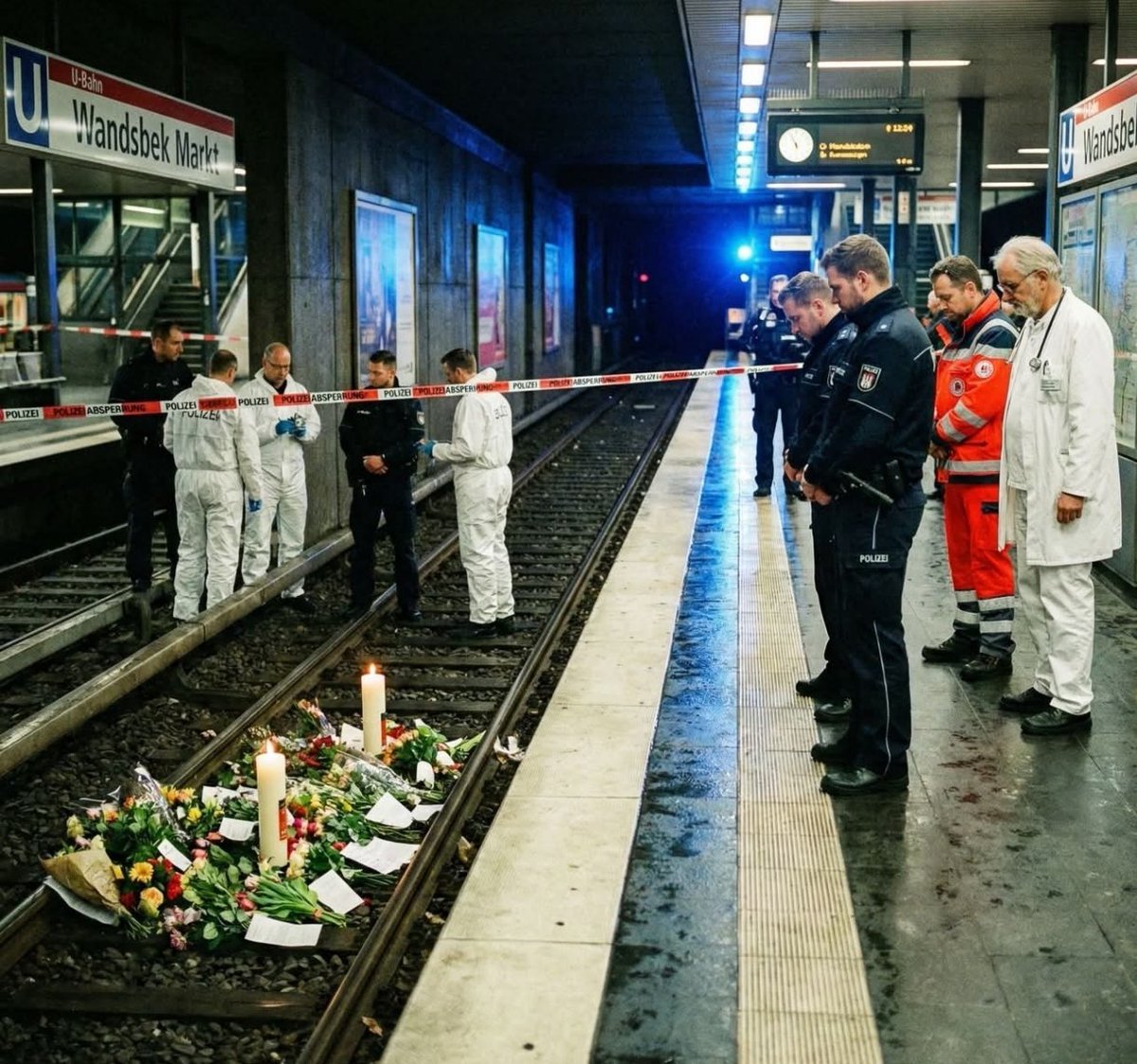europa's tweet image. 🇩🇪 A South Sudanese migrant grabbed an 18-year-old girl on a Hamburg metro platform before jumping into the path of an incoming train, dragging her with him and killing them both.
​
The attack happened at 10 p.m. last night at the Wandsbek Markt metro station.

​Witnesses report…