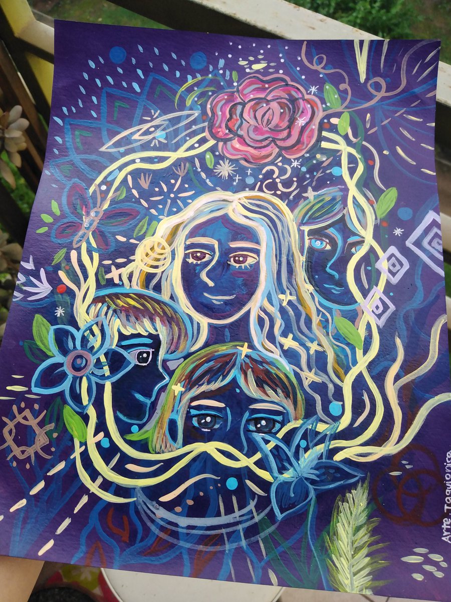 fran_lainakea's tweet image. Pintando rostros en fondo azul violeta.
🖌️🎨🌌♾️

#artpainting #pintando