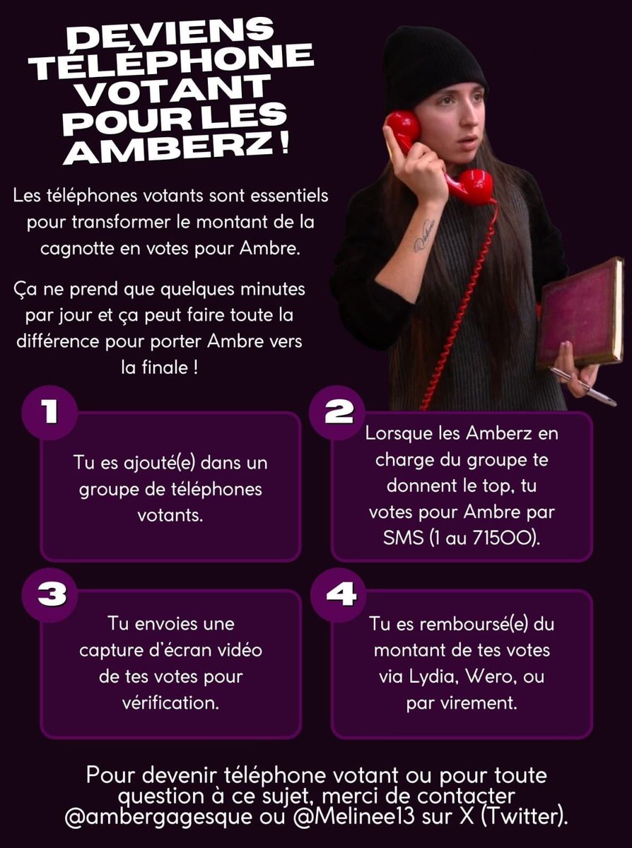 folledestarac's tweet image. 🐆 AMBERZ 🐆
Tu veux sauver Ambre ???? mais dans la France de Macron t’as pas d’argent…? 
🚨DEVIENS TÉLÉPHONE VOTANT 🚨 
C’est très facile, transfert sécurisé et rapide!!!!!! 
On peut sauver notre star mais on a BESOIN de vous
Commentez si vs êtes intéressés🐆
#staracademylelive