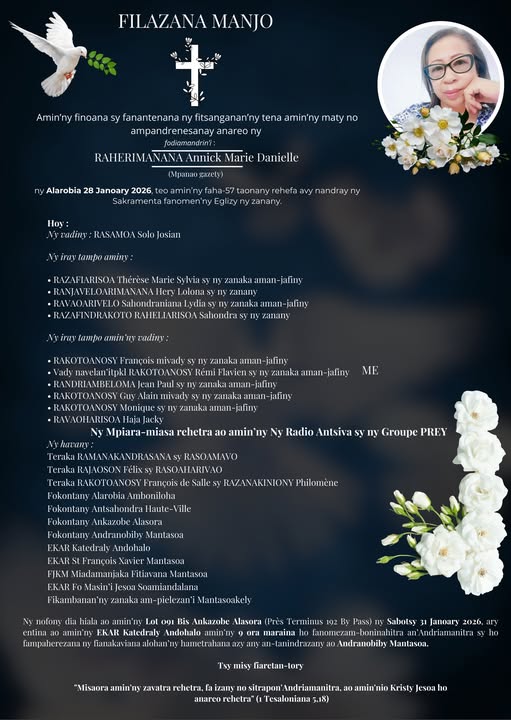 Ny ferapara nahalasan'ny namana mpanao gazety, Annick Danielle Raherimanana, tao amin'nyRadio Antsiva madagate.org/editorial/mada…