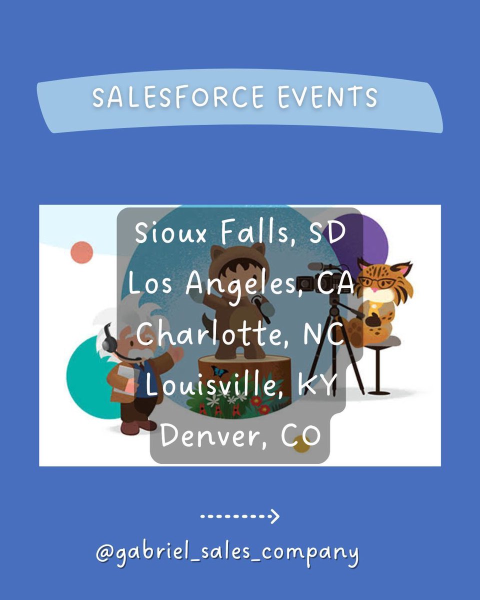 GS_Social's tweet image. Discover the power of the Salesforce platform with free networking and educational resources!
 
These are everywhere from LA to SD to KY.

Register at trailblazer.me

DM for help! @CarolSpringer 
 
#Salesforce #TrailblazerCommunity #SalesforceEvents