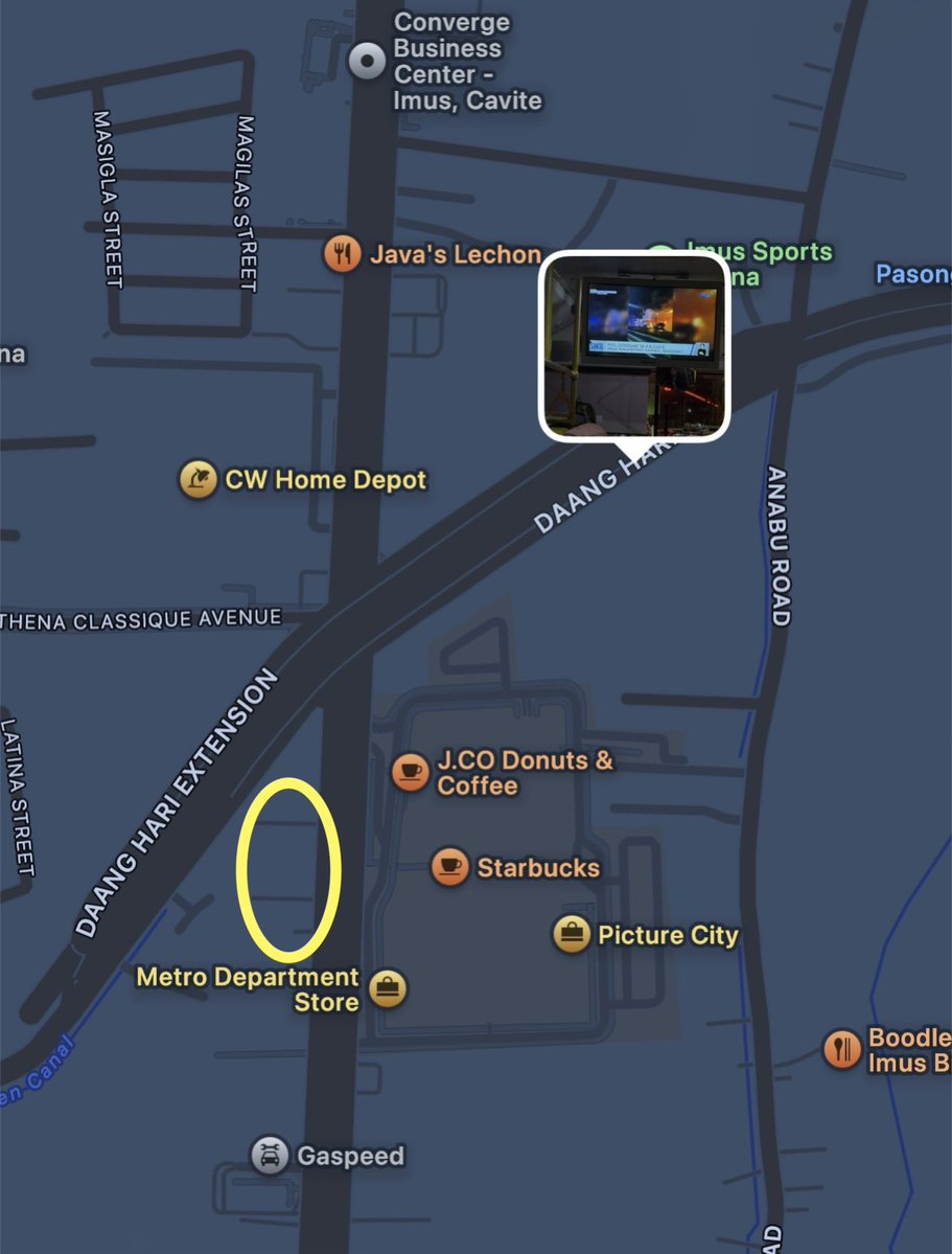 sobrang sakit sa ulo nung nanunuod ka ng balita habang nakasakay sa isang bus sa Cavite (look at the map where it was taken), tungkol sa isang nasusunog na bus sa Cavite (yung yellow circle yung area kung nasaan yung bus na nasusunog) 😭