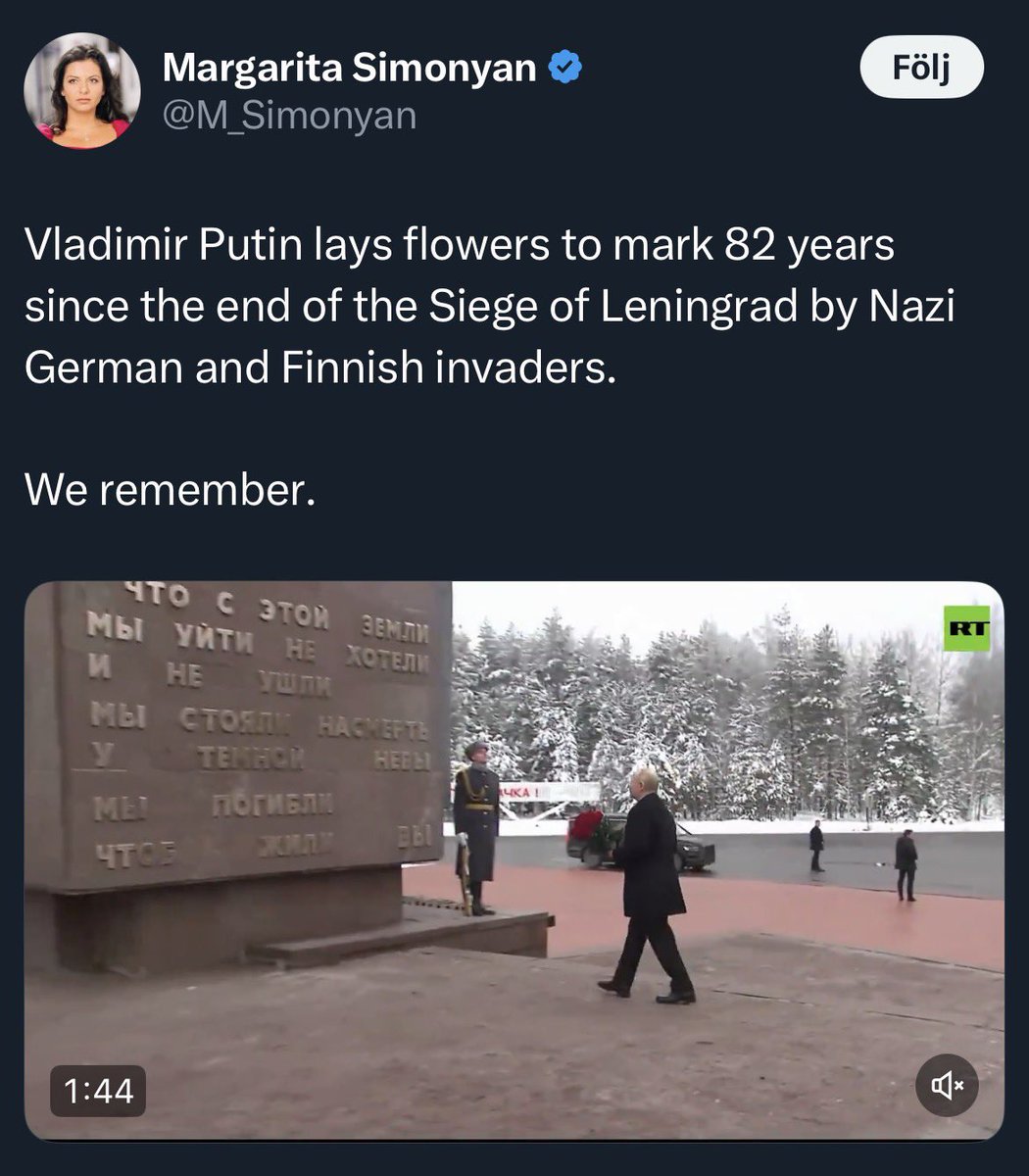 JohannaNyman5's tweet image. We remember your alliance with Nazi Germany and the unprovoked invasion of Finland in 1939.