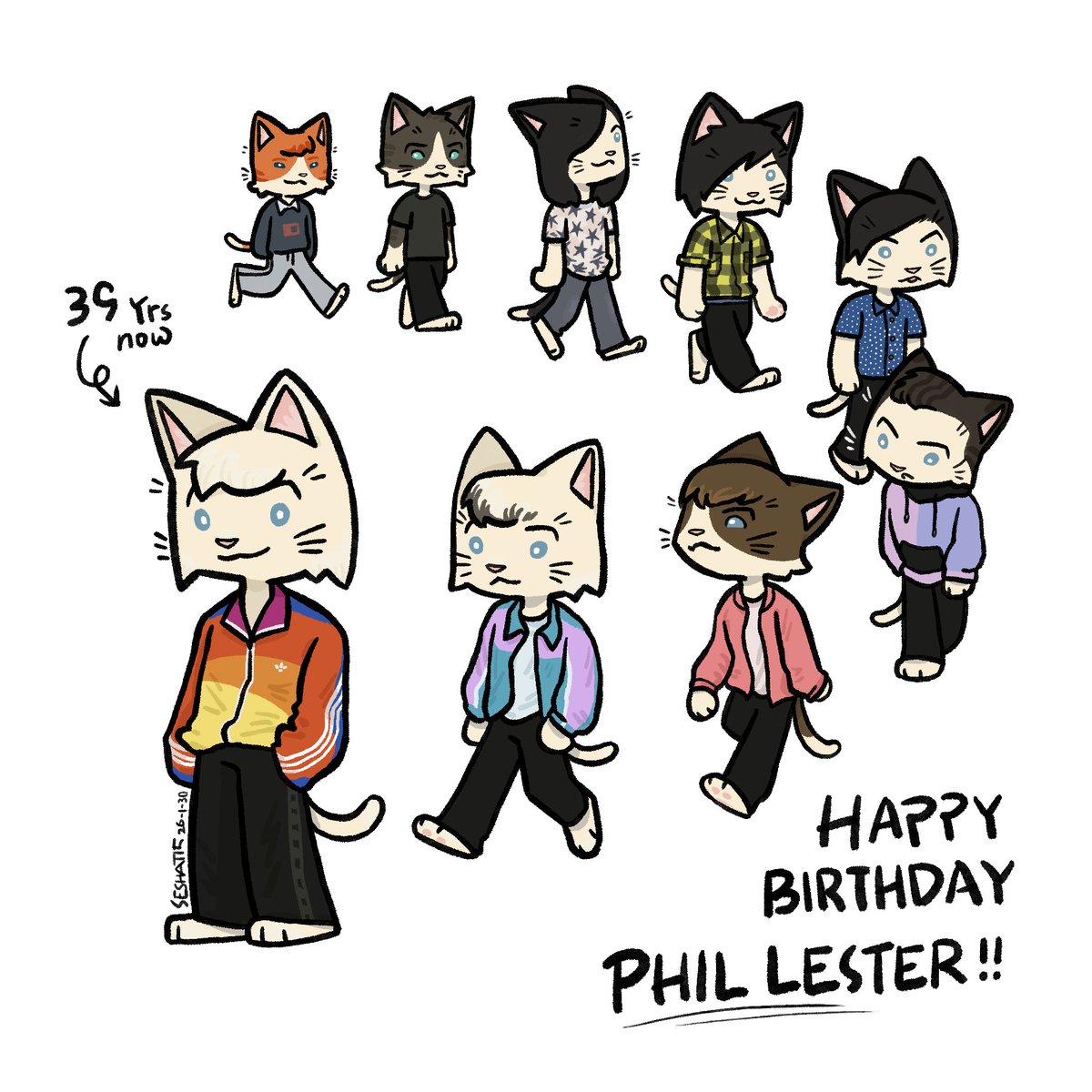 MatildaSes15's tweet image. Happy birthday to @AmazingPhil 🎉🎉🎉
You are now the longest-lived cat in the world!
#HappyBirthdayPhil #phanart